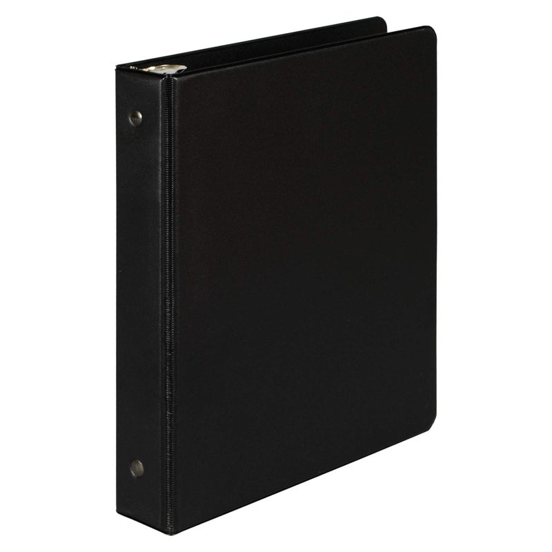 Samsill Economy 1 Inch Mini 3 Ring Binder, Made in The USA, Round Ring Binder, Non-Stick Customizable Cover, 1" Storage, Single, Black - Image 1
